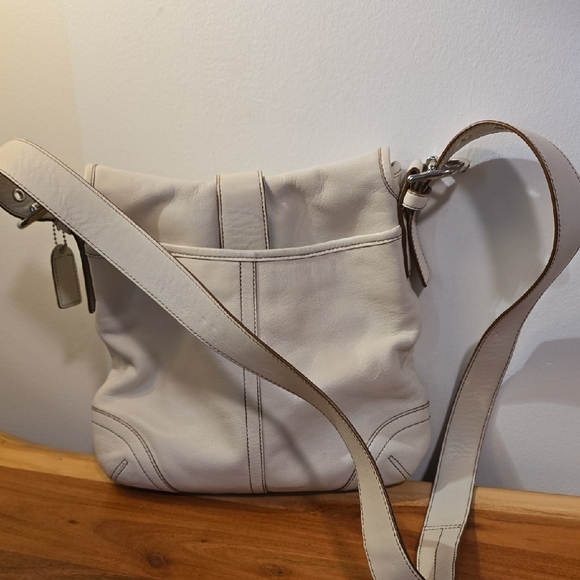 Coach Beige Leather Adjustable Strap Crossbody Bag - Picture 15 of 17